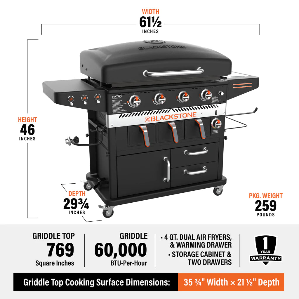Blackstone - 36" Griddle with Air Fryer & Warming Drawer