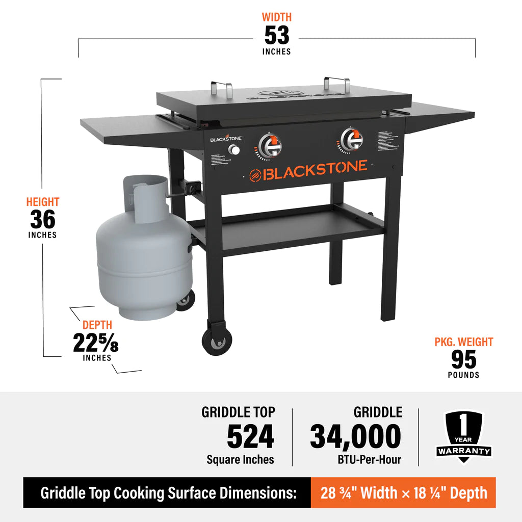 Blackstone - Original 28" Griddle With Cooking Station & Hard Cover